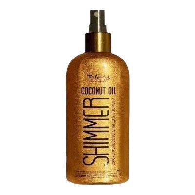 Кокосова олія для засмаги з шиммером Shimmer Coconut Oil Gold 200мл Top Beauty