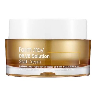 Восстанавливающий крем для лица с улиточным муцином DR.V8 Solution Snail Cream 50мл, FarmStay