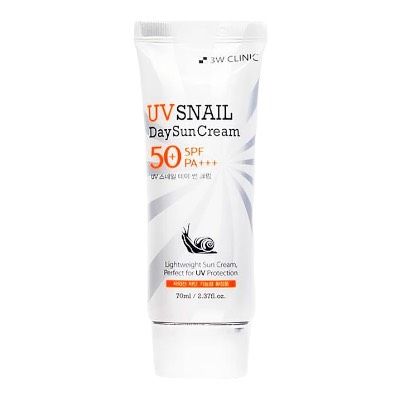 Сонцезахисний крем для обличчя з екстрактом равликового слизу UV Snail Day Sun Cream SPF 50+ PA+++ 70мл, 3W Clinic