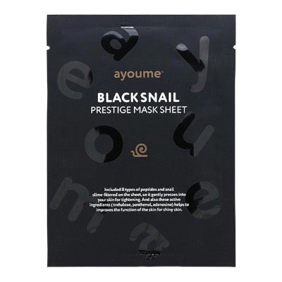 Маска для обличчя з муцином равлика та 8 пептидами Black Snail Prestige Mask Sheet 20мл, Ayoume
