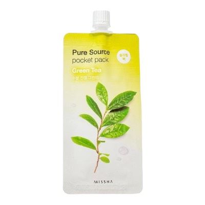 Маска нічна з екстрактом зеленого чаю Pure Source Pocket Pack Green Tea 10 мл, Missha 