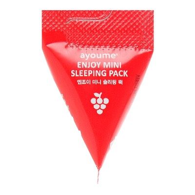 Нічна антивікова маска для обличчя з червоним вином Enjoy Mini Sleeping Pack 3г, №1 Ayoume 