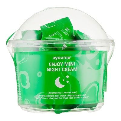 Нічний крем для обличчя з центелою азіатською Enjoy Mini Night Cream, 30шт по 3г Ayoume 