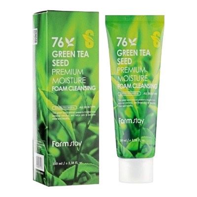 Пінка для вмивання з зеленим чаєм 76 Green Tea Seed Premium Moisture Cleansing Foam, 100 мл  FARM STAY