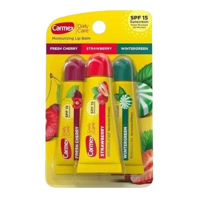 Набір бальзамів для губ Carmex (Strawberry, Cherry,Wintergreen) Lip Balm Tube 3*10 г