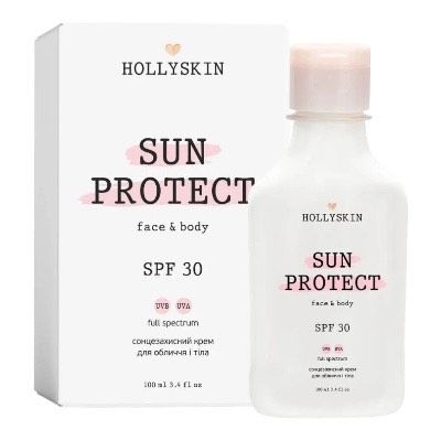 Сонцезахисний крем для обличчя і тіла Sun Protect SPF 30, 100 мл Hollyskin 