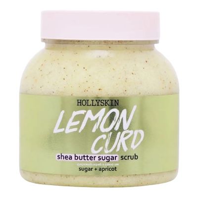 Цукровий скраб з олією ши і перлітом Lemon Curd 350 г, HOLLYSKIN 