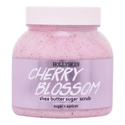 Цукровий скраб з олією ши і перлітом Cherry Blossom 350 г, HOLLYSKIN 
