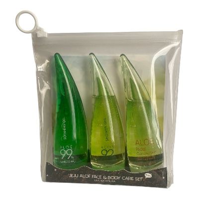 Набір для догляду за обличчям та тілом Holika Holika Aloe Face and Body Care Set (гель для душу, 55 мл + гель алое, 55 мл + пінка для вмивання, 55 мл)